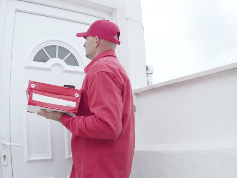 osoba dostavlja hranu na kućnu adresu